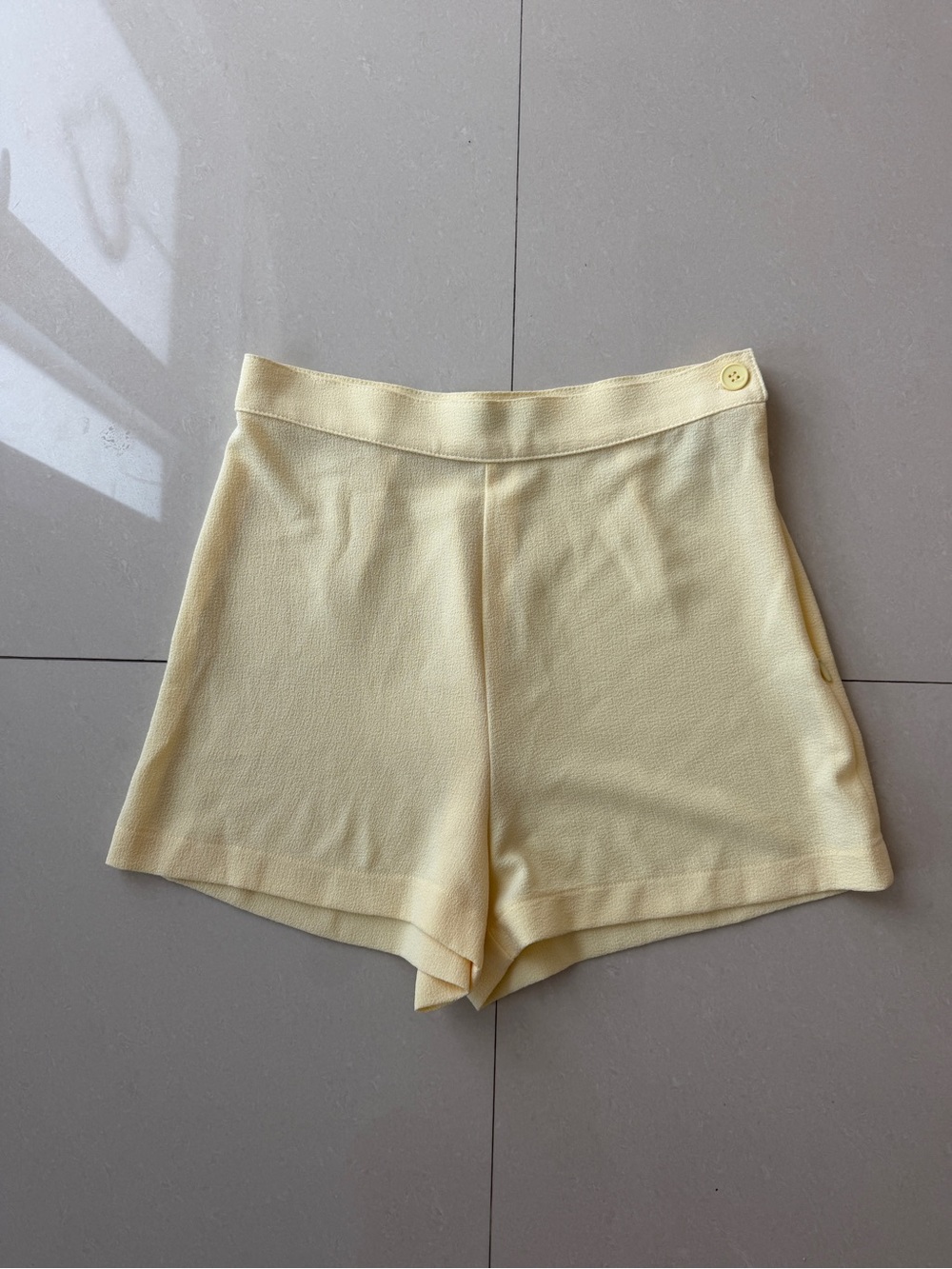 American Apparel Y2K Pale Yellow High-Waist Knit Shorts